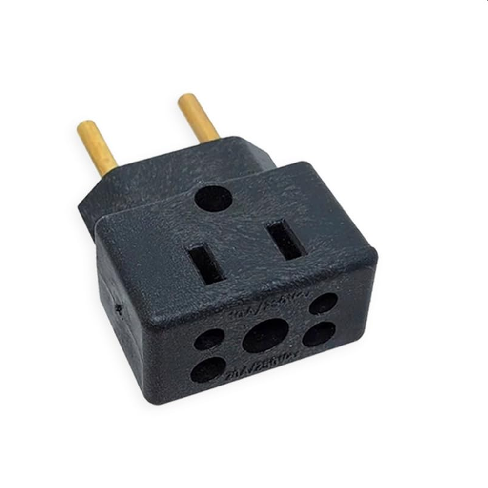 ADAPTADOR 2P PRETO/BRANCO 10A - 20A