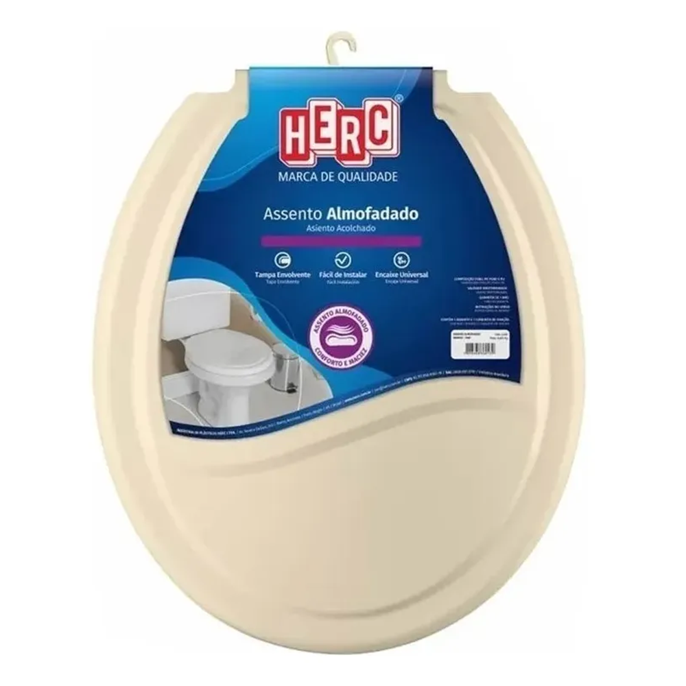 ASSENTO SANITÁRIO ALMOFADADO UNIVERSAL BEGE HERC