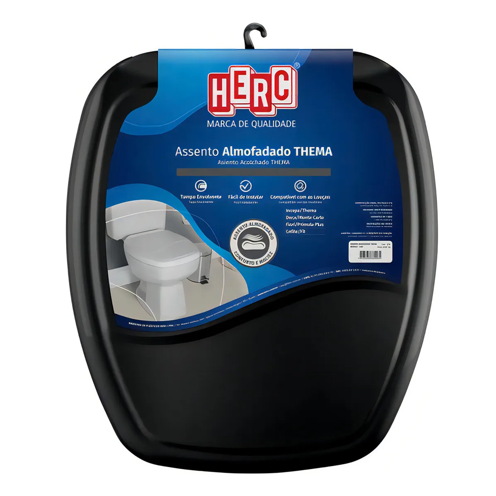 ASSENTO SANITÁRIO ALMOFADADO THEMA PRETO ASTRA/HERC