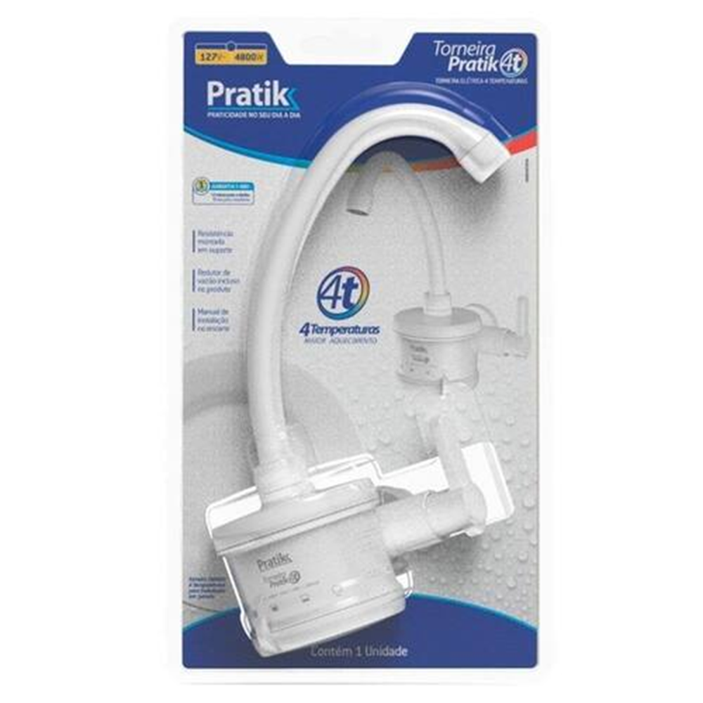 TORNEIRA ELÉTRICA PRATIK 4 TEMPERATURAS BRANCA/CROMADA 4800W - Imagem 2
